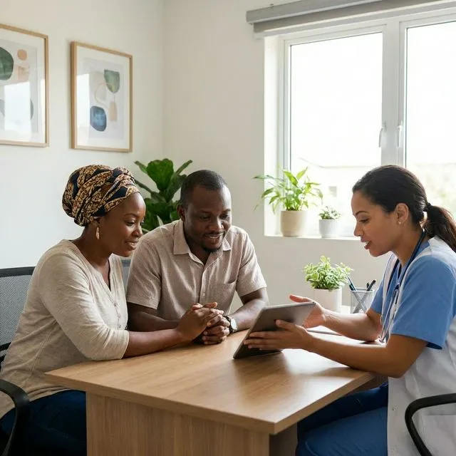 Couples receive explicit, personalized mapping outlining whether surgery must precede an IVF cycle. A couple discussing their fertility options firmly with a medical expert