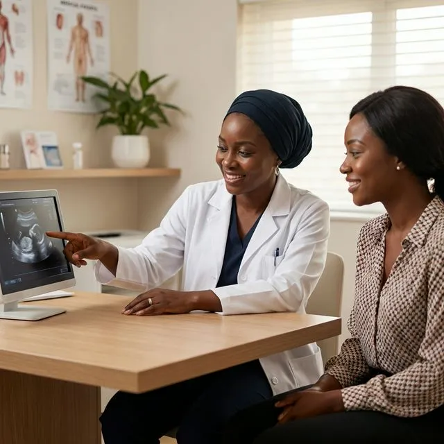 A thorough initial diagnosis sets the foundation for a successful cycle. Doctor reviewing ultrasound